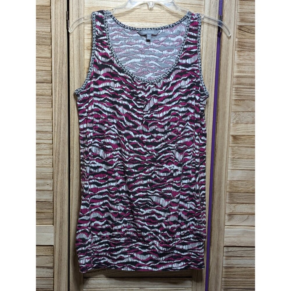 Daisy Fuentes Sleeveless Zebra Print Tank Top Size Med